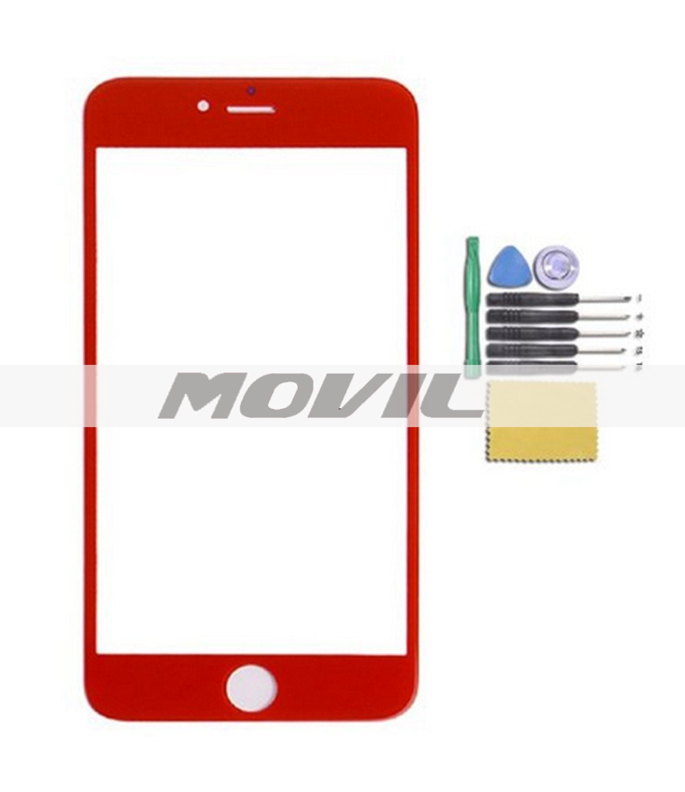 Novelty Candy Color Front Screen Glass Lens Repair Replacement for iPhone 6 plus 5.5 (red)